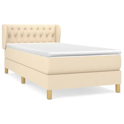 Produktbild von vidaXL Boxspringbett mit Matratze Creme 90x190 cm Stoff