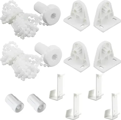 Produktbild von 2 Sets Rollo Halterung Fenster 17mm, Klemmfix Rollo ohne Bohren, Ersatzteile für Verdunklungsrollo, Doppelrollo, Seitenzugrollo, Weiß