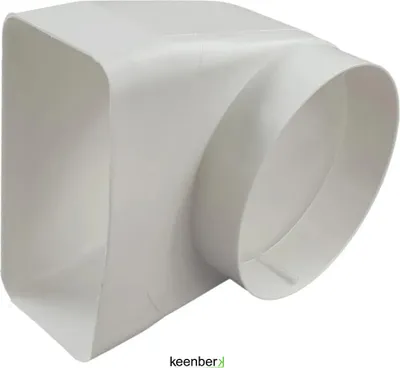 Produktbild von Abluft Flachkanal Umlenkstück - 90°, weiß, 125 mm