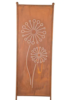 Produktbild von Stele Edelrost XXL Sichtschutz "Pusteblume" H205cm x B64cm Windschutz Rost Deko
