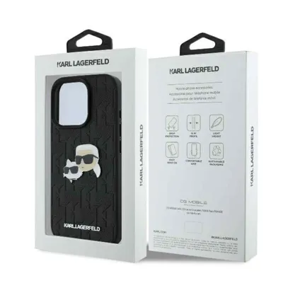 Immagine prodotto di Karl Lagerfeld Klhcp16Xpgklkcpk Iphone16 Pro Max 6.9 Nero/Nero Custodia rigida Monogramma Karl&Chaoupette Testa Pin