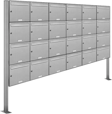 Produktbild von 24er Edelstahl Standbriefkasten Anlage Freistehend