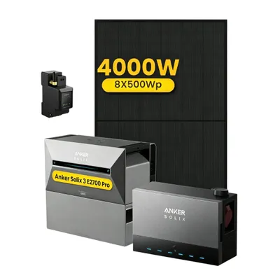 Produktbild von Anker Multisystem SOLIX Solarbank Power Dock mit 1x Solarbank 3 E2700 Pro und 1x BP2700 Erweiterungsakku, 8x 500Wp Solarmodule, 0% VAT