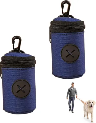 Produktbild von Hundekotbeutelspender 2er Set, Kotbeutelhalter Hund aus Mesh, tragbarer Beutelhalter für Hundeleine, Gassi Zubehör für Spaziergänge
