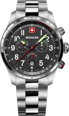 Produktbild von Wenger 01.0543.111 Herrenuhr Terragraph Chrono 43mm 10ATM