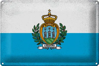 Produktbild von Blechschild Flagge San Marino 30x20cm San Marino Vintage