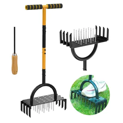 Produktbild von 2-in-1 Rasenlüfter und Gartenkralle 24 Spikes – ideal zur Bodenbelüftung und Gartenpflege