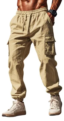 Produktbild von Leinenhose Herren – Lange oder kurze Hose – Freizeit- und Sport hose – Sommerhose – 100% Leinen mit Taschen – Leinenanzug
