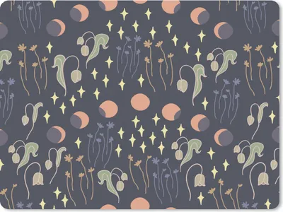 Produktbild von MuchoWow® Mauspad Mousepad Weltraum - Mond - Sterne - Blumen - Muster 40x30 cm - Mousepads - Maus Mat - Pad - Mausunterlage - Anti Rutsch