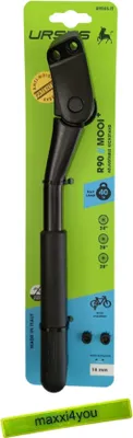 Image de Support arrière pour vélo Mooi++ avec plaque de 18 mm - noir, bande réfléchissante maxxi4you incluse