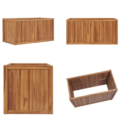 Zdjęcie produktu dla vidaXL Podwyższone łóżko 100x50x50 cm z litego drewna tekowego - Podwyższone łóżko - Podwyższone łóżka - Drewniana sadzarka - Sadzarka