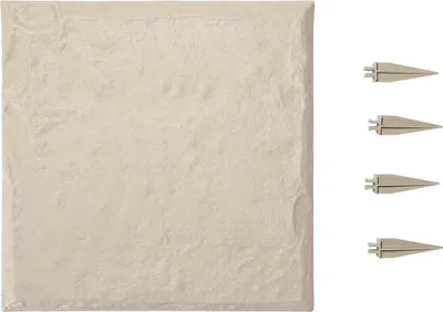 Produktbild von VEVOR Trittsteine Garten, 4 Stk., 395x395 mm, dekorative Gehwegplatte mit Pfählen, Kunststoff-Wegepflaster, Steinplatte aus Kunststoffharz PC, Steinoptik für Rasen, Terrassenlandschaft, Beige