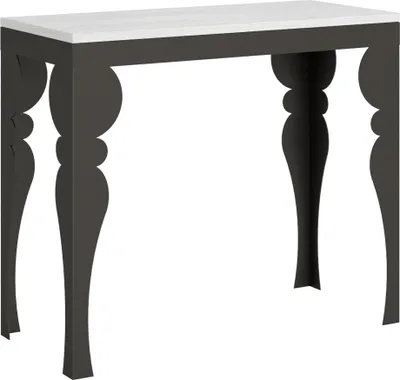 Zdjęcie produktu dla Rozkładany stolik konsolowy Paxon Evolution 90x40/300 cm, biały jesion, rama antracytowa