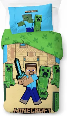 Obrázok produktu pre Súprava posteľnej bielizne Minecraft Sand Castles, 2 diely, 135 x 200 cm, bavlna