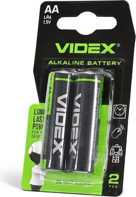 Produktbild von VIDEX LR6/AA Alkaline-Batterie, 2 Stück, kleine Blisterverpackung