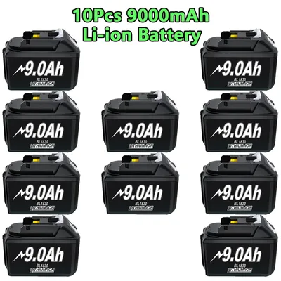 Produktbild von Akku-Set - Ersatzakku - 10er-Pack - 9000 mAh - 18 V - Li-Ionen - Kompatibel mit BL1830 BL1840 BL1850 BL1860