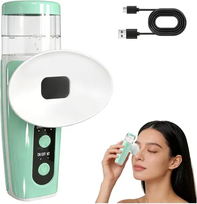 Produktbild von Augenmassagegerät mit Nano Sprühnebel, kabelloser Augendampfer wiederaufladbar, tragbarer Augenbefeuchter für Augenpflege & Entspannung