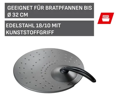 Produktbild von Silit Spritzschutzdeckel für Pfannen bis 34 cm Edelstahl rostfrei Handwäsche, Schwarz