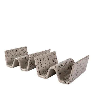 Zdjęcie produktu dla Podstawki do taco, 2 szt., kamionka, 11,5 x 12 x 5,5 cm, szare Ditte / Sagaform