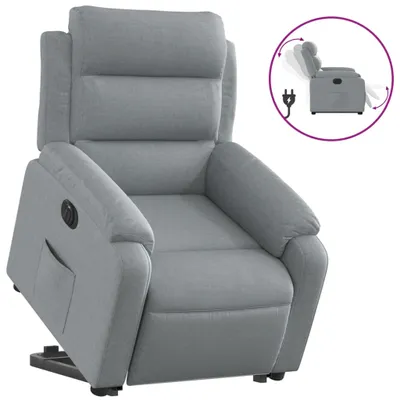 Immagine prodotto di Poltrona Reclinante Alzapersona Elettrica Grigio Chiaro Tessuto