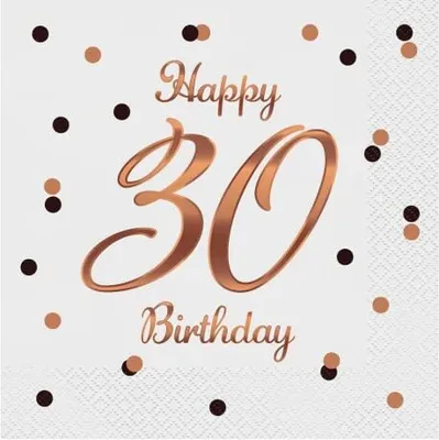 Image de 20 serviettes or rose nombre 30