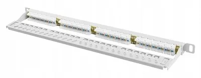 Produktbild von LANBERG Patchpanel, 24 Ports, 0,5 HE, Cat. 6 UTP, Grau