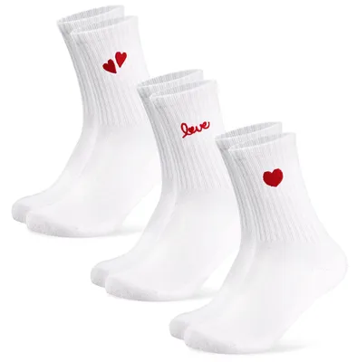 Immagine prodotto di Calzini sportivi con design divertente - calzini da tennis - calzini da donna - confezione da 3 paia - cotone - traspiranti e ad asciugatura rapida