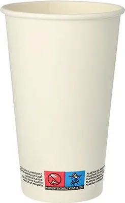 Zdjęcie produktu dla 1000 kartonowych kubków do picia Papstar 0,4 l Ø 9 cm, 13,9 cm biały 85066