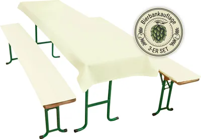 Produktbild von ZOLLNER Auflagenset für Biertischgarnituren 100% Polyester, Beige