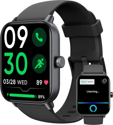 KALINCO 1.8 Zoll Kinder Smartwatch Alexa Eingebaut Fitness Uhr 100 Sportmodi Anruf SpO2 Herzfrequenz Schlafmonitor IP68 Wasserdicht