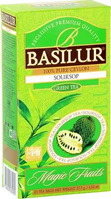 Obrázok produktu pre BASILUR, čaj Ceylon Green s príchuťou guavy, 25 vrecúšok po 1,5 g
