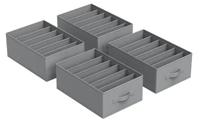Immagine prodotto di Set di 4 organizer per armadio – Scatole portaoggetti – Tessuto non tessuto – 42 x 30 x 17 cm