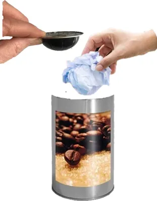 Produktbild von Tisch Abfallbehälter ohne Deckel mit Ø 8,5 x 9 cm, 0.5 Liter Tischreste-Mülleimer