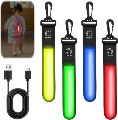 Productafbeelding van LED knipperhanger schooltas - 3 standen - Oplaadbaar via USB