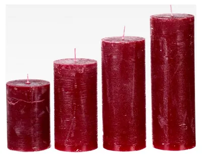 Produktbild von Rustikale Adventstumpenkerzen bordeaux 60 x 80/100/120/140