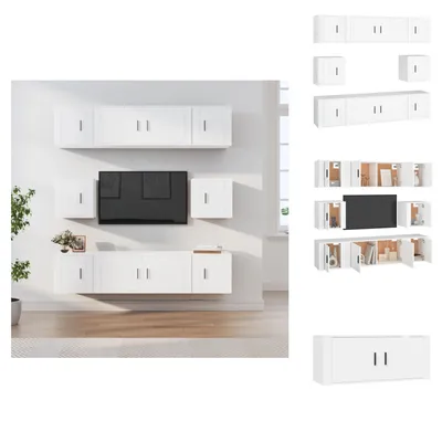Immagine prodotto di vidaXL Set di 8 mobili TV in legno bianco - Mobili TV