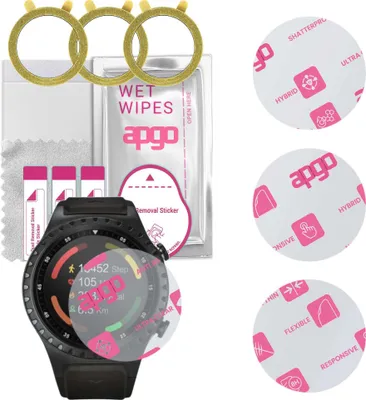 Produktbild von apgo 3 Stück Schutzglas, klar, kompatibel mit Acme SW302 Smartwatch, Hybrid 8H, Ersatz für Hartglas, Displayschutzglas, Bildschirmschutz, Displayschutz, kratzfest
