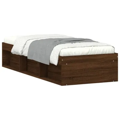 Produktbild von "WINTER SALE" Bettgestell Einzelbett - Gästezimmer - Braun Eichen-Optik 75 x 190 cm - Polsterbett Klassische Betten NEU9304765