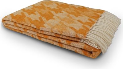 Wohndecke Fair de luxe Wolle pur | 100% Wolle mit Fransenborde (Bianco V-Arrowwood)