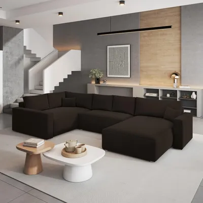 Produktbild von Masseno Ecksofa VELAMI L-S mit Schlaffunktion U-Form, Sofa mit Bettkasten, Wohnzimmersofa, Couch, Soffa, Bettsofa, Couchgarnitur- Braun, MONOLITH 29