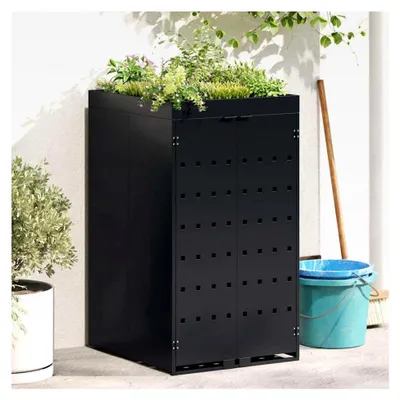 Produktbild von Rollabfallbehälter mit Pflanzdach für 240L Behälter, Mülltonnenbox für Garten und Gewerbeflächen