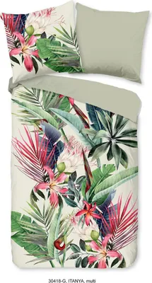 Produktbild von Good Morning Bettwäsche mit Blumen und Blättern - 155x220 cm - 100% Baumwolle
