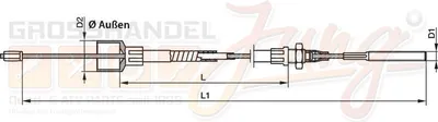 Produktbild von Bremsseil Knott, HL 1430 mm, Glocke Ø 22 mm/M8