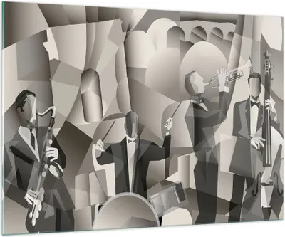 Produktbild von Bilder auf glas - Jazz Musik Musiker - 100x70cm - Glasbilder - Wandbilder - Kunstdruck - zum Aufhängen bereit - Wanddekoration aus Glas - Glas Bilder - Wandbild auf Glas - Einteilig - GAA100x70-4119