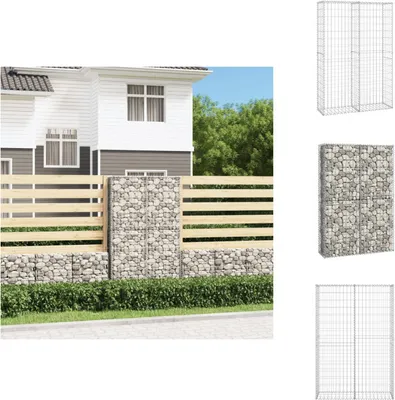 Produktbild von vidaXL Steinkorb Gabione mit Deckeln Verzinkter Draht 150×100×30 cm -  Zaunfelder