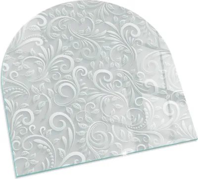 Produktbild von Elegantes florales Muster – Glasbodenplatte für – Kaminofen – Kaminplatte Glas – Schutzglas – Funkenschutzplatte –Glasbodenplatte Feuerfeste – Hitzeschutzplatte – Bodenschutz aus Glas – 100x100 cm