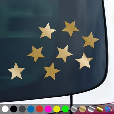 Produktbild von PantherPixel Sterneaufkleber Aufkleber Mehrteiliges Sterne Set Sticker Auto Geschenkidee Farbe Gold
