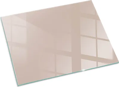 Produktbild von Farbe Hellbraun – Glasbodenplatte für – Kaminofen – Kaminplatte Glas – Schutzglas – Funkenschutzplatte –Glasbodenplatte Feuerfeste – Hitzeschutzplatte – Bodenschutz aus Glas – 80x60 cm