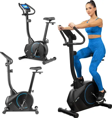 Image de Gymtek® Vélo d'appartement magnétique, vélo pour la maison - jusqu'à 135kg - 8 niveaux de résistance, masse d'inertie 9kg - écran LCD - pour Home Gym Fitness