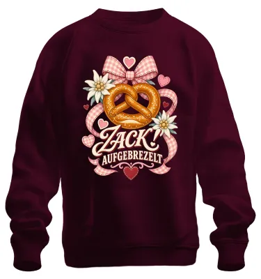 Immagine prodotto di Zack! Bretzel, maglione con motivo "Edelweiß", pantaloni in pelle da , felpa, maglione, bordeaux, taglia S